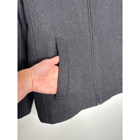 Levi’s Charcoal Wool Blend Zip Jacket Modern Classic preppy Style small - Picture 7 of 16
